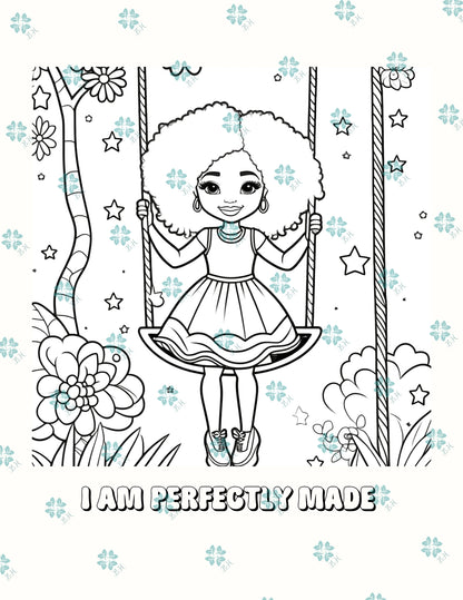 I Am Luminous and Bright: Girls Affirmations Coloring Book